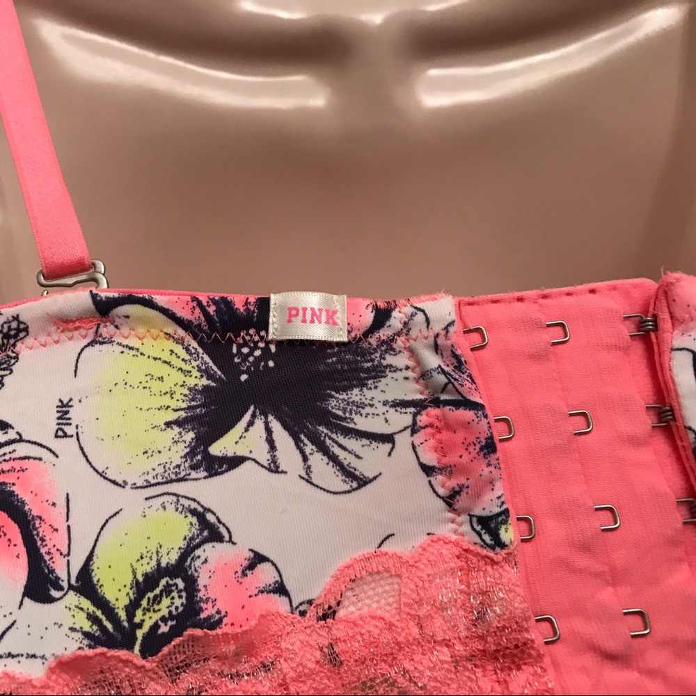 Floral PINK Victoria's Secret Bra w Lace Detail - Picture 5 of 6